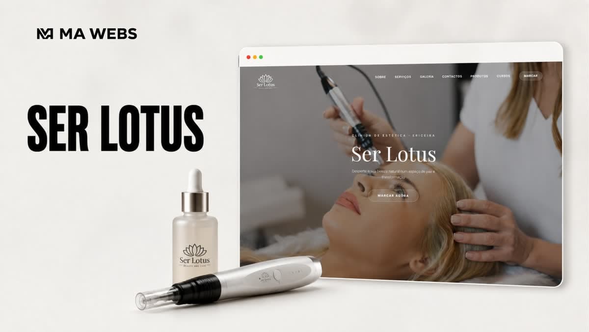 Página inicial do site da clínica Ser Lotus
