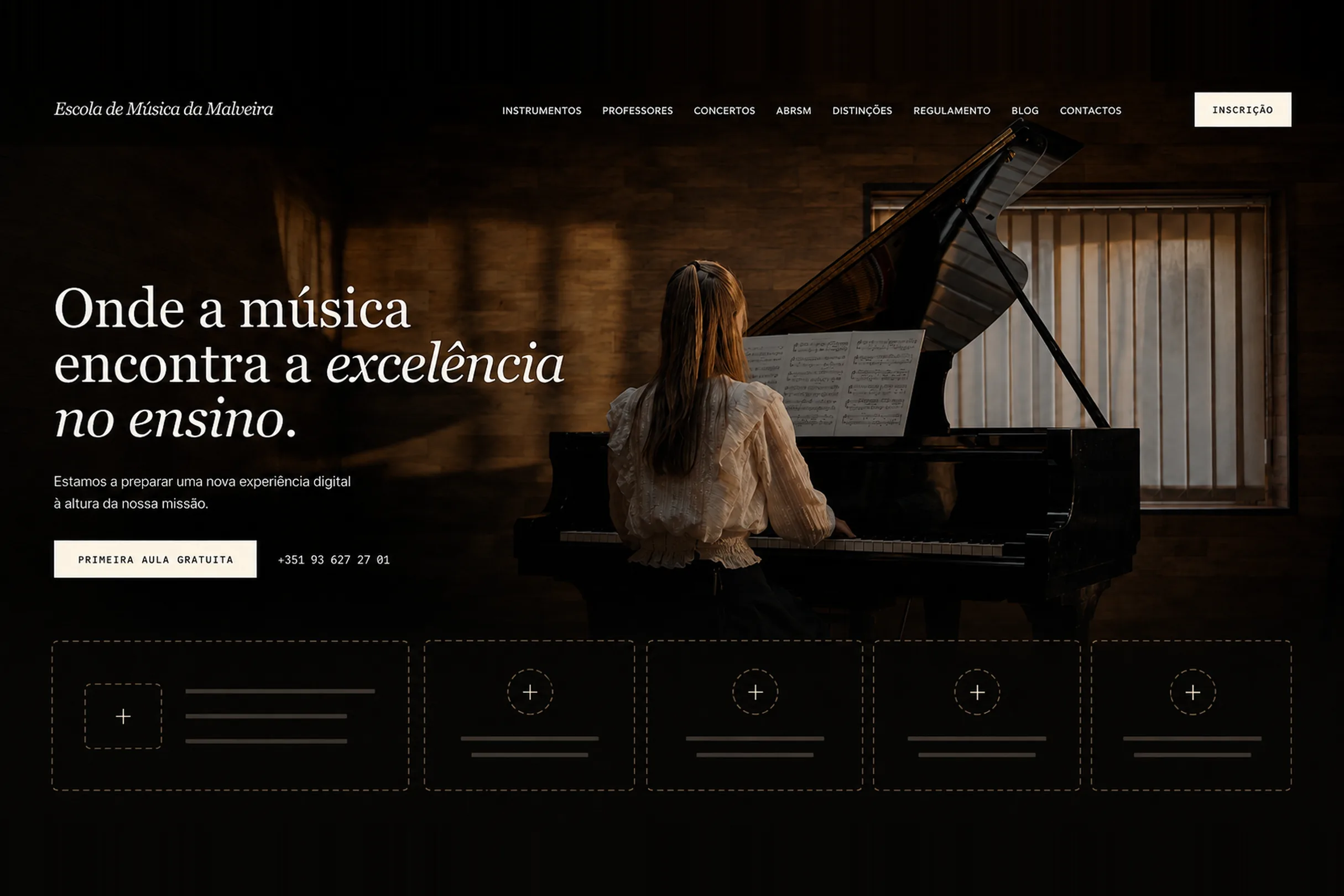 O site da Escola de Música da Malveira, desenhado e aprovado antes de se escrever uma linha de código