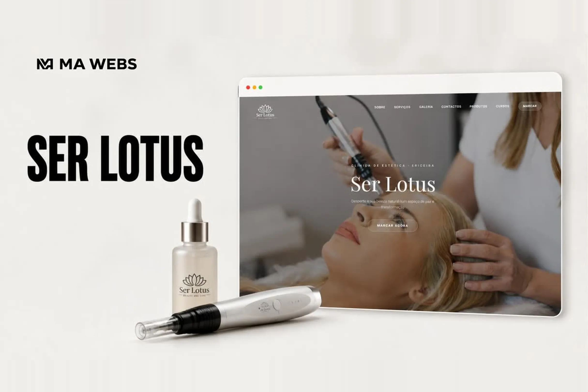 O site do Ser Lotus já construído e no ar, numa janela de browser